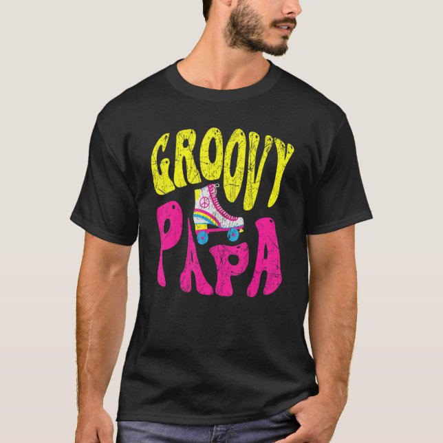 Camiseta Mens Groovy Papa 70s Nostalgia estética 1970 Re (Frente)