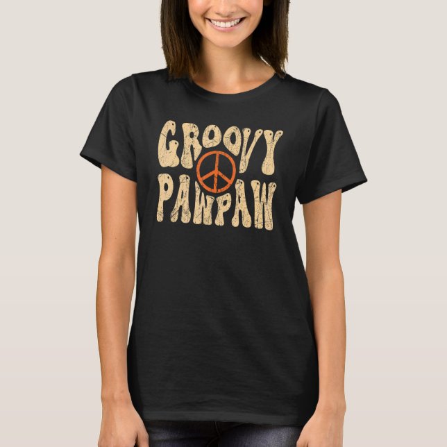 Camiseta Mens Groovy Pawpaw 70s Nostalgia estética 1970 (Frente)