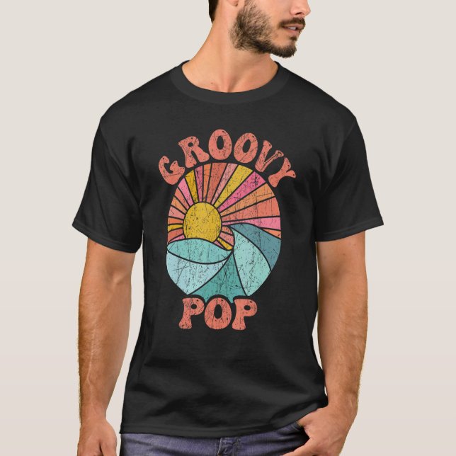 Camiseta Mens Groovy Pop 70s Aesthetic Nostalgia 1970's Ret (Frente)