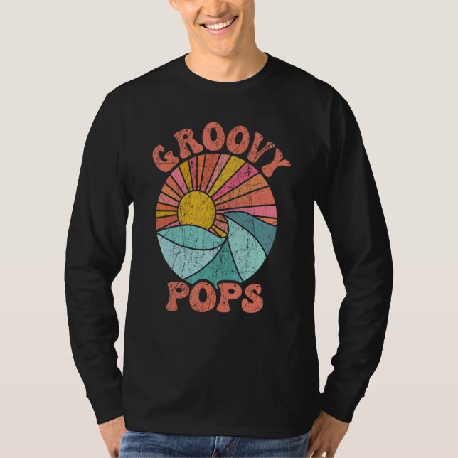 Camiseta Mens Groovy Pops 70s Aesthetic Nostalgia 1970's Re (Frente)