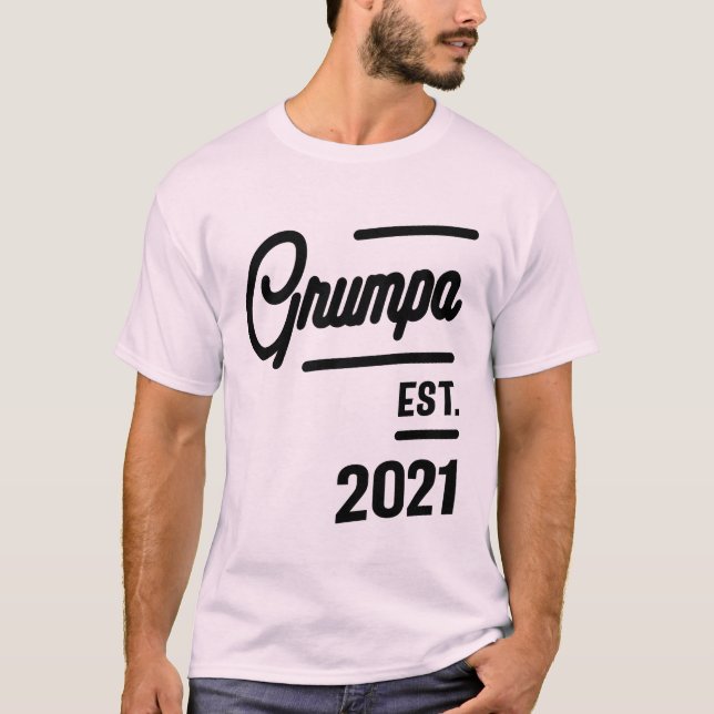 Camiseta Mens Grumpa Est. 2021 | Presente para avô (Frente)