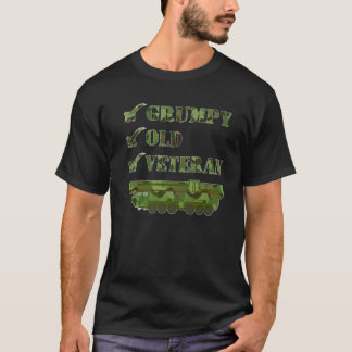 Camiseta Mens Grumpy Velho Veterano Míssil de Mísseis Véter