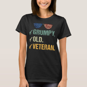 Camiseta Mens Grumpy Velho Veteranos Filha Veterana