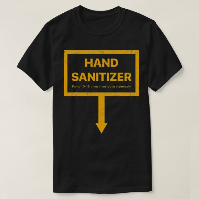 Camiseta Mens Hand Sanitizer Humor amarelo adulto engraçado (Frente do Design)