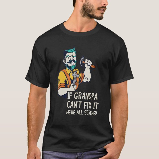 Camiseta Mens Handyman Avô Capacita Ferramentas de Reparado (Frente)