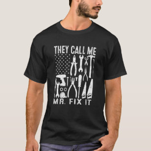 Camiseta Mens Handyman Pai Chamam-Me Sr. Fix.