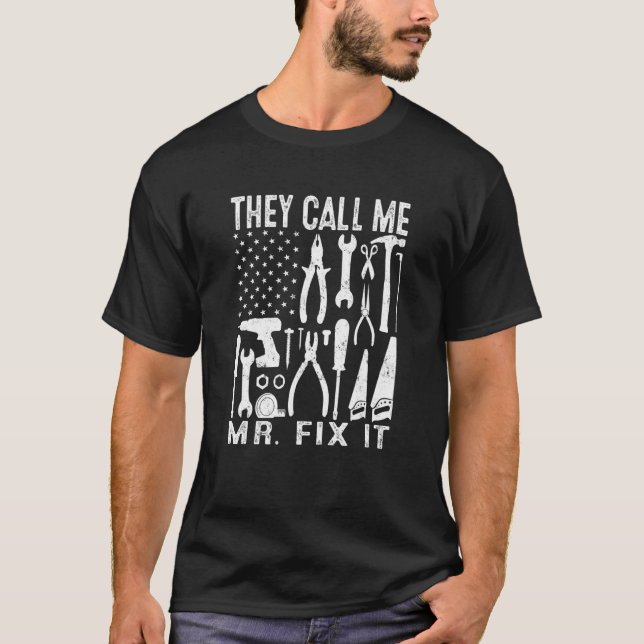 Camiseta Mens Handyman Pai Chamam-Me Sr. Fix. (Frente)
