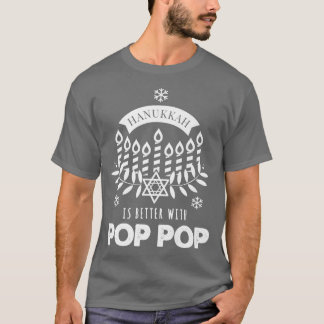 Camiseta Mens Hanukkah é melhor com a família Pop Pop Match
