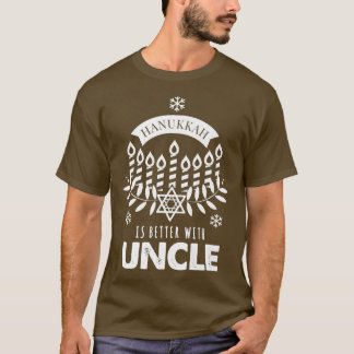 Camiseta Mens Hanukkah é melhor com a família Tio Match