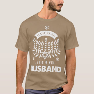 Camiseta Mens Hanukkah é melhor com o marido combinando com