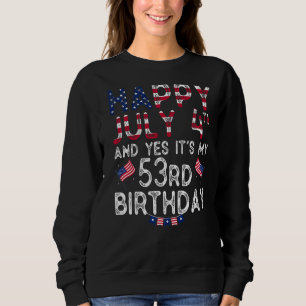 Camiseta Mens Happy 4 de julho e Sim, é o meu 53º aniversár