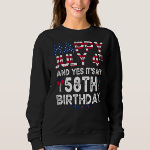 Camiseta Mens Happy 4 de julho e Sim, é o meu 58º aniversár