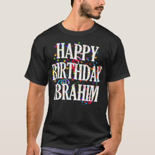 Camiseta Mens Happy Birthday Ibrahim Nome Boys Colorf