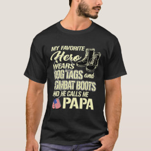 Camiseta Mens Hero Veste Dog tags combatem botas exército o