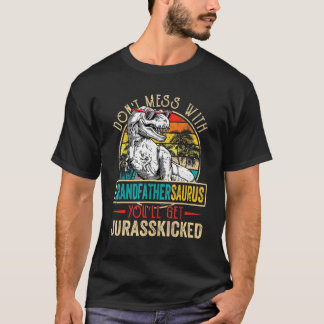 Camiseta Mens Homens Afetados Avô-Ssaurus Dinosaur Rex