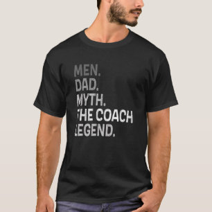 Camiseta Mens Homens Pai Mito Treinador Lenda Voleibol Engr