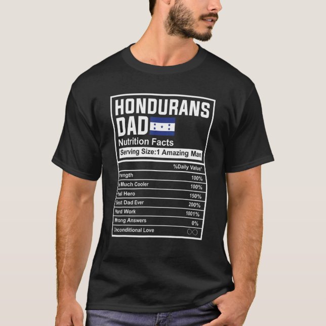 Camiseta Mens Hondurans Dad Nutrition Facts Father's Day Na (Frente)