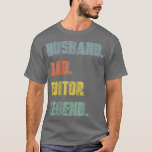 Camiseta Mens Husband Editor de Pais Legend Vintage Da Pai