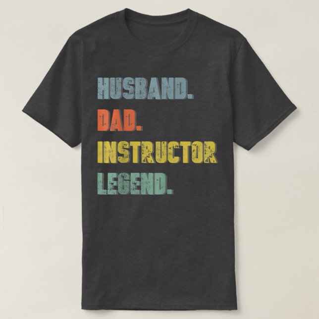 Camiseta Mens Husband Instrutor Legend Vintage Padre' (Frente do Design)