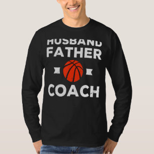 Camiseta Mens Husband Padre Coach Coach Pai de basquete