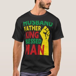 Camiseta Mens Husband Padre King Bendê Homem Negro Pai