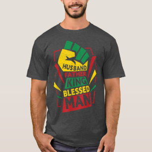 Camiseta Mens Husband Padre King Bendê Homem Negro Pai