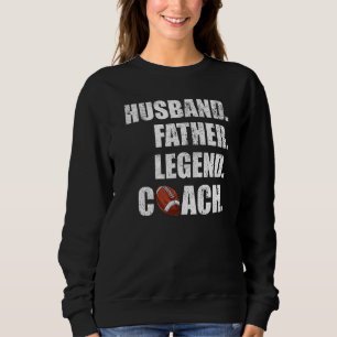 Camiseta Mens Husband Padre Legend Flag Treinador De Futebo