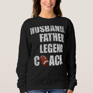 Camiseta Mens Husband Padre Legend Flag Treinador De Futebo