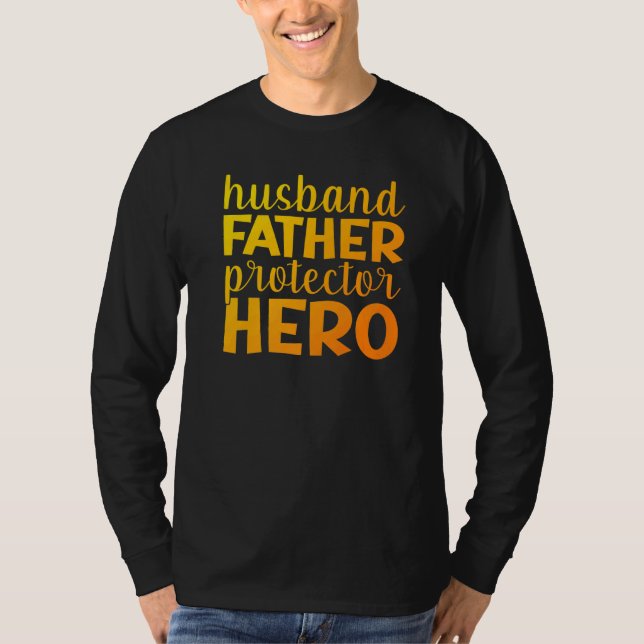 Camiseta Mens Husband Padre Protetor Hero (Frente)