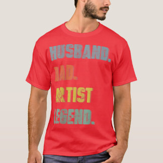 Camiseta Mens Husband Pai Art Teacher Legend Vintage Padre