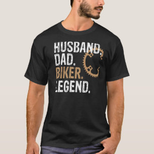 Camiseta Mens Husband Pai Biker Legend Mountain Bike
