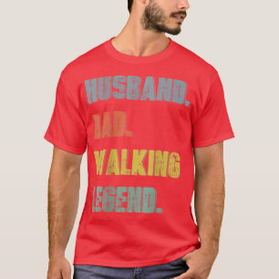 Camiseta Mens Husband Pai Caminhando Legenda Vintage D do P