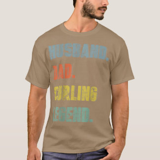 Camiseta Mens Husband Pai Curling Legenda Vintage D do Pai
