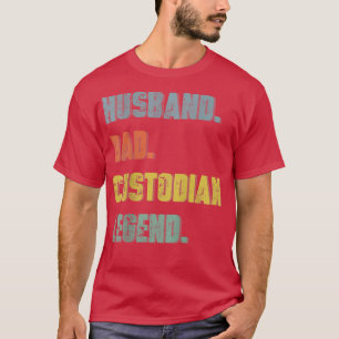Camiseta Mens Husband Pai Custodian Legend Vintage do Pai