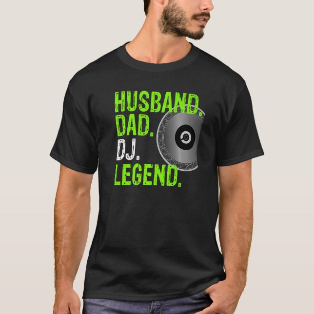 Camiseta Mens Husband Pai DJ Legend - DJ Design Premium (Frente)
