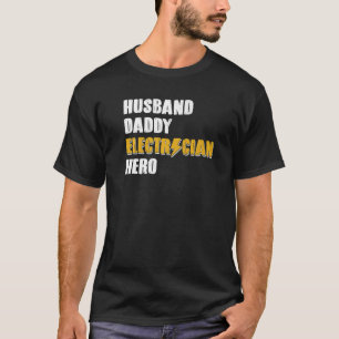 Camiseta Mens Husband Pai Elétrico Hero