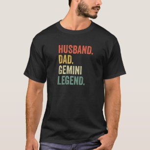 Camiseta Mens Husband Pai Gemini Legenda Zodiac Astrologia 