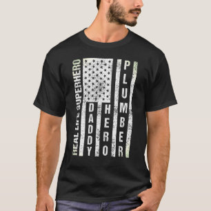 Camiseta Mens Husband Pai Hero Plumber Dia do Pai Presente