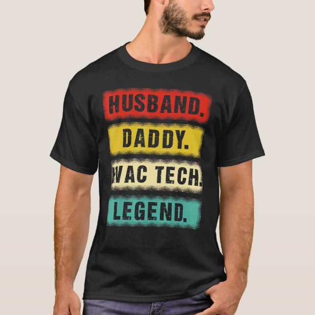 Camiseta Mens Husband Pai Hvac Tech Legend Hvac Technician (Frente)