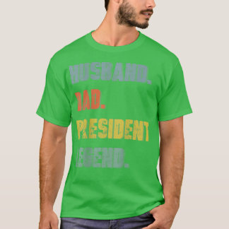 Camiseta Mens Husband Pai Presidente Legend Vintage do Pai