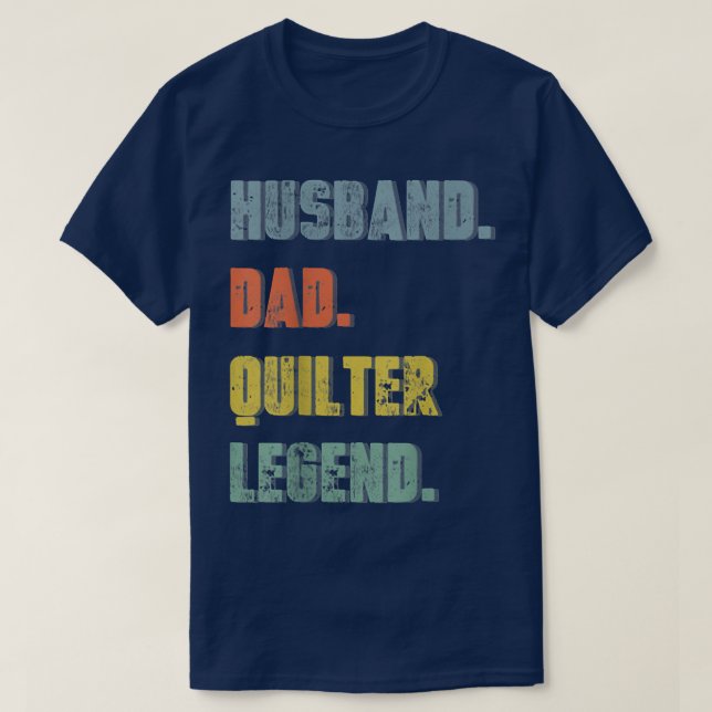 Camiseta Mens Husband Pai Quilter Legend Vintage D (Frente do Design)