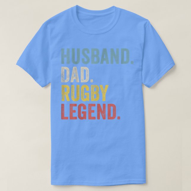 Camiseta Mens Husband Pai Rugby Legenda (Frente do Design)
