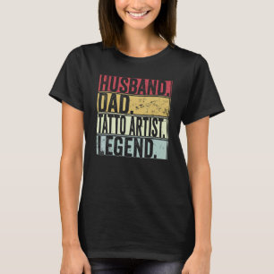 Camiseta Mens Husband Pai Tatto Artista Legenda Para Pais