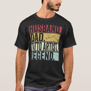 Camiseta Mens Husband Pai Tatto Artista Legenda Para Pais
