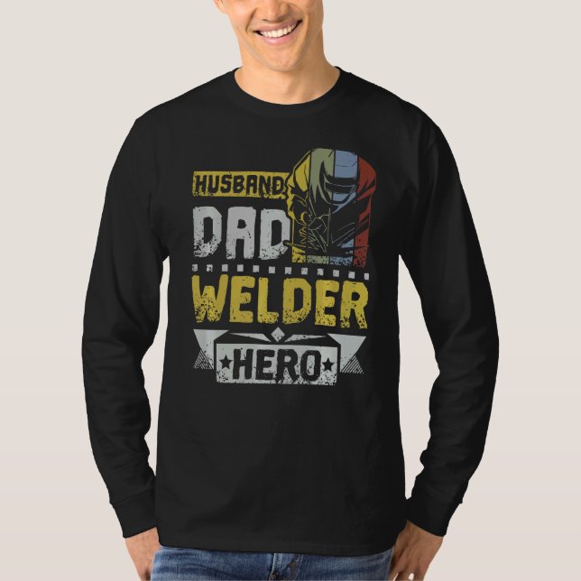 Camiseta Mens Husband Pai Welder Hero (Frente)