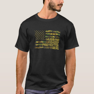 Camiseta Mens Husband Protetor Pai Hero Dia de os pais Cam