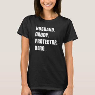 Camiseta Mens Husband Protetor Pai Herói Para Homens Pai