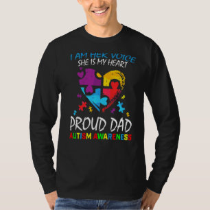 Camiseta Mens I Am Sua Voz Meu Coração Filha Autismo