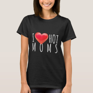 Camiseta Mens I Heart Hot Mães Best Mama Pride Summer Love