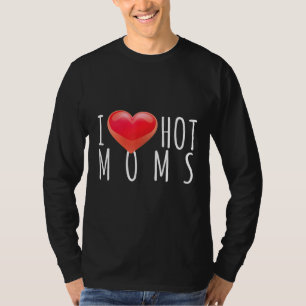 Camiseta Mens I Heart Hot Mães Best Mama Pride Summer Love